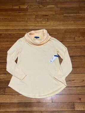 Apt. 9 Cowl Neck Shirt Yellow Long Sleeve Top Women's Size Small Petite NWT